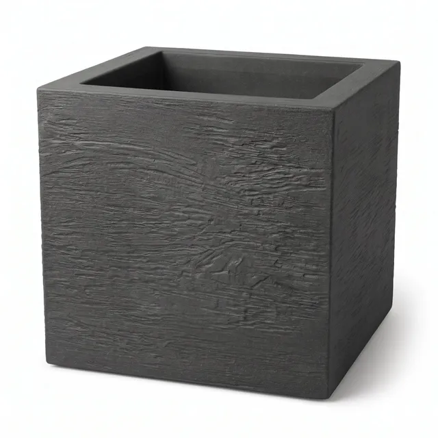 BigDean Pflanzkübel Anthrazit 39x39 cm quadratisch 2er Set