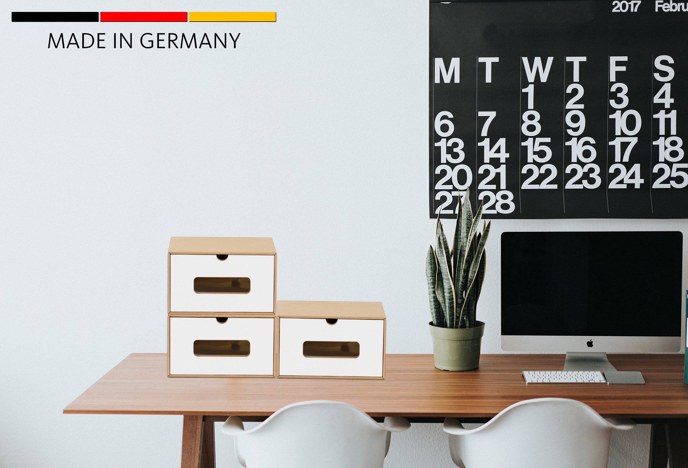 BigDean Haushalt & Alltag 30x Schuhbox braun-weiß Sichtfenster stapelbar