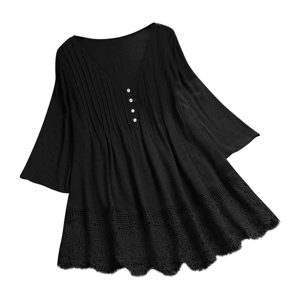 Luadnysin Tops Tunika 3/4 Arm Spitze Rot 3XL