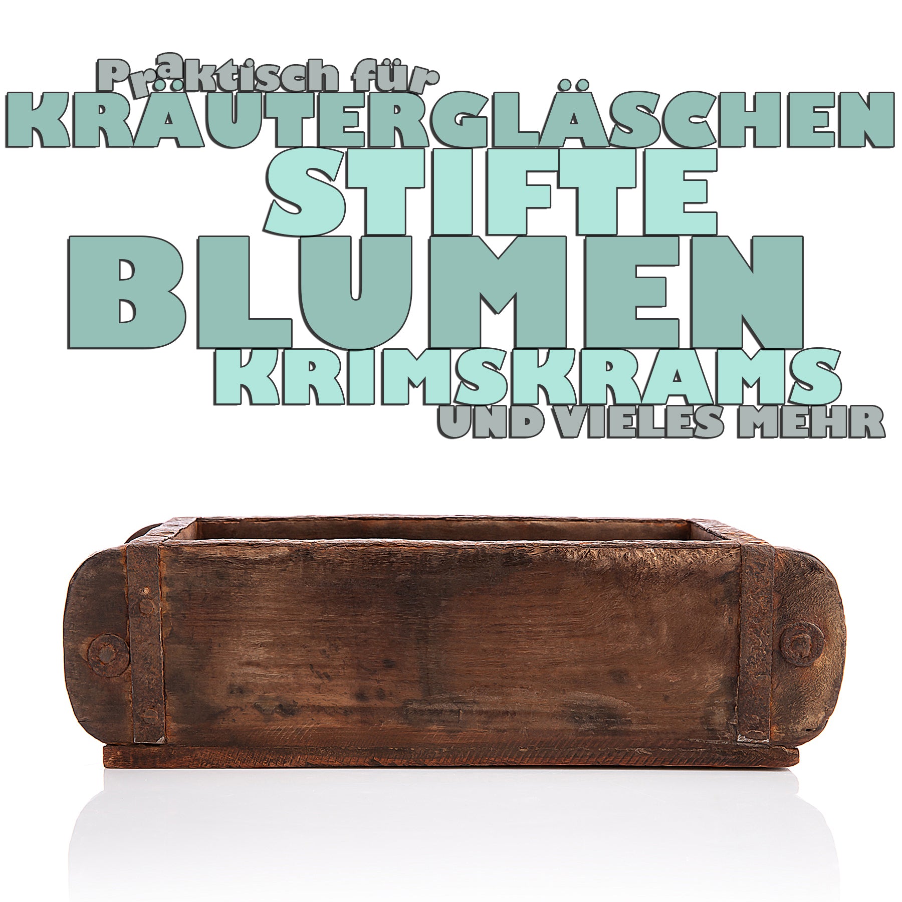 BigDean Ziegelform Holzkiste Braun 32x14,5x9cm Altholz