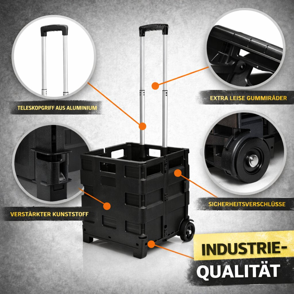 BigDean Werkzeugtrolley klappbar 35kg mit Rollen