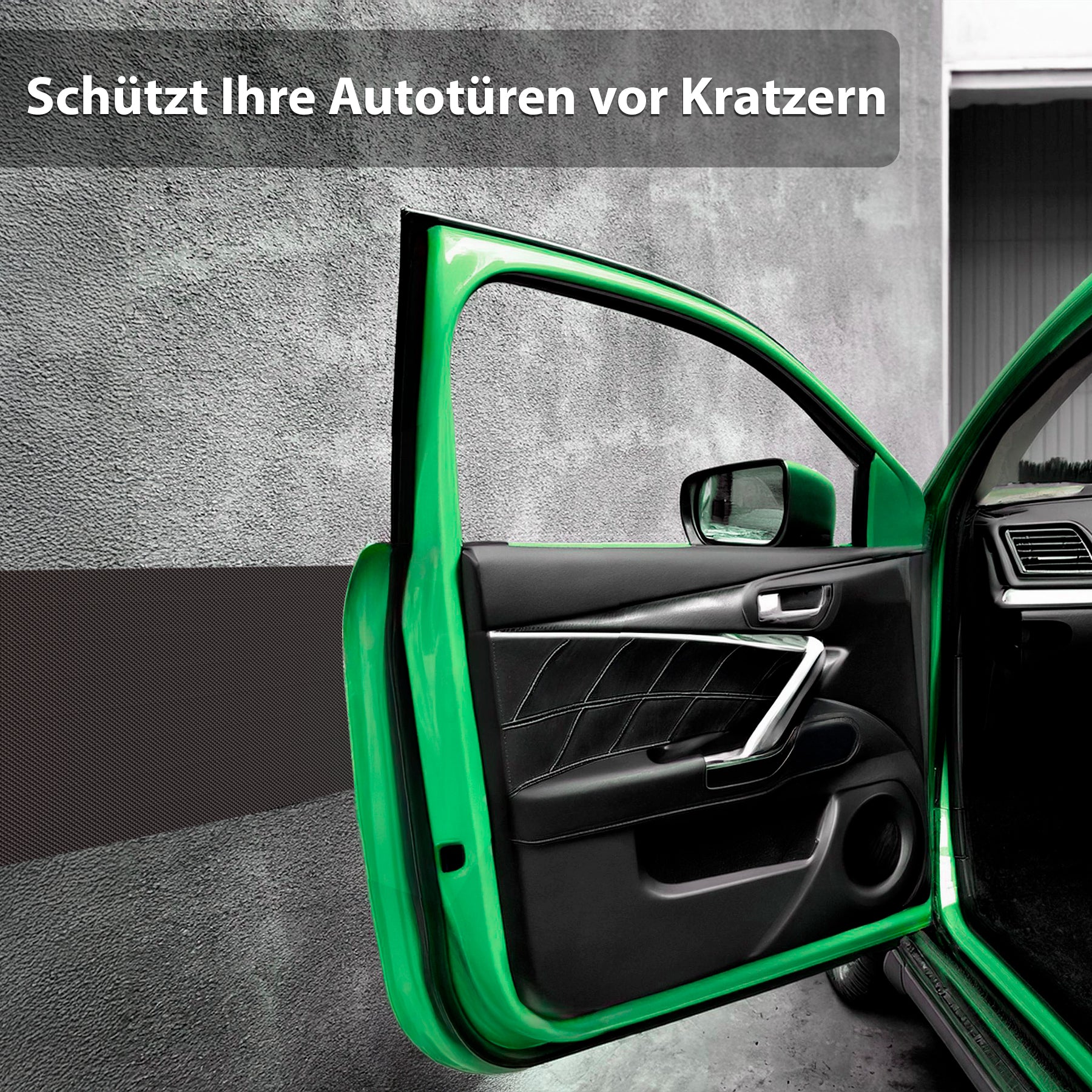 BigDean Garagen Wandschutz 4er-Set Selbstklebend Schwarz