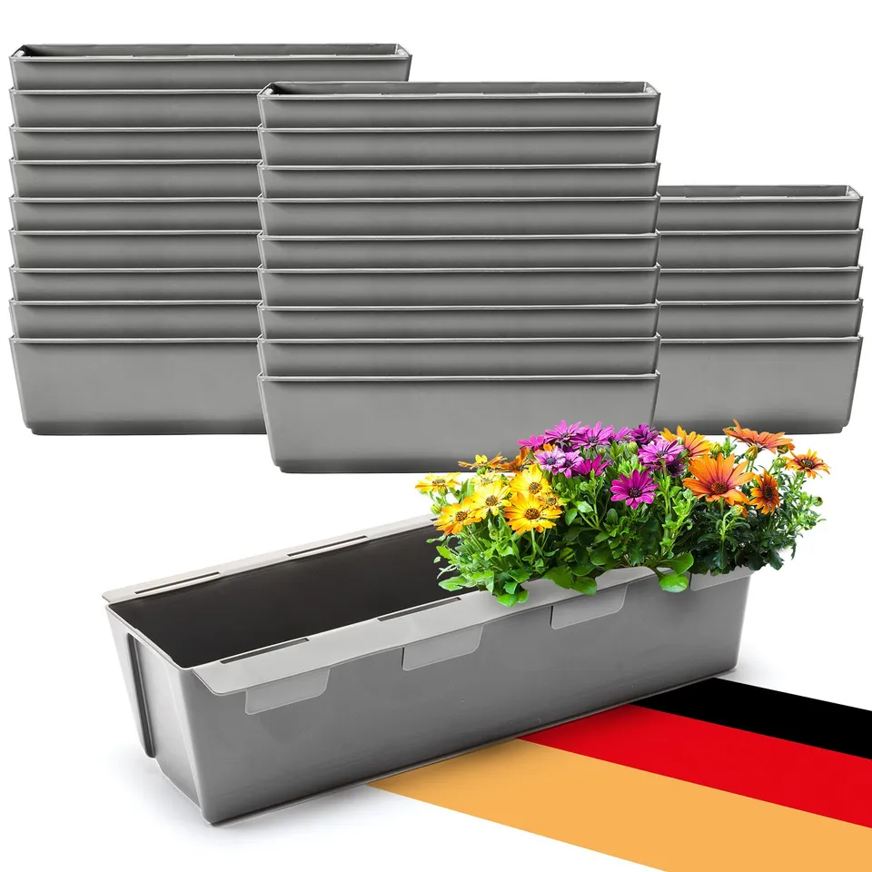 BigDean Paletten Blumenkasten 37cm beton-grau 24er Set