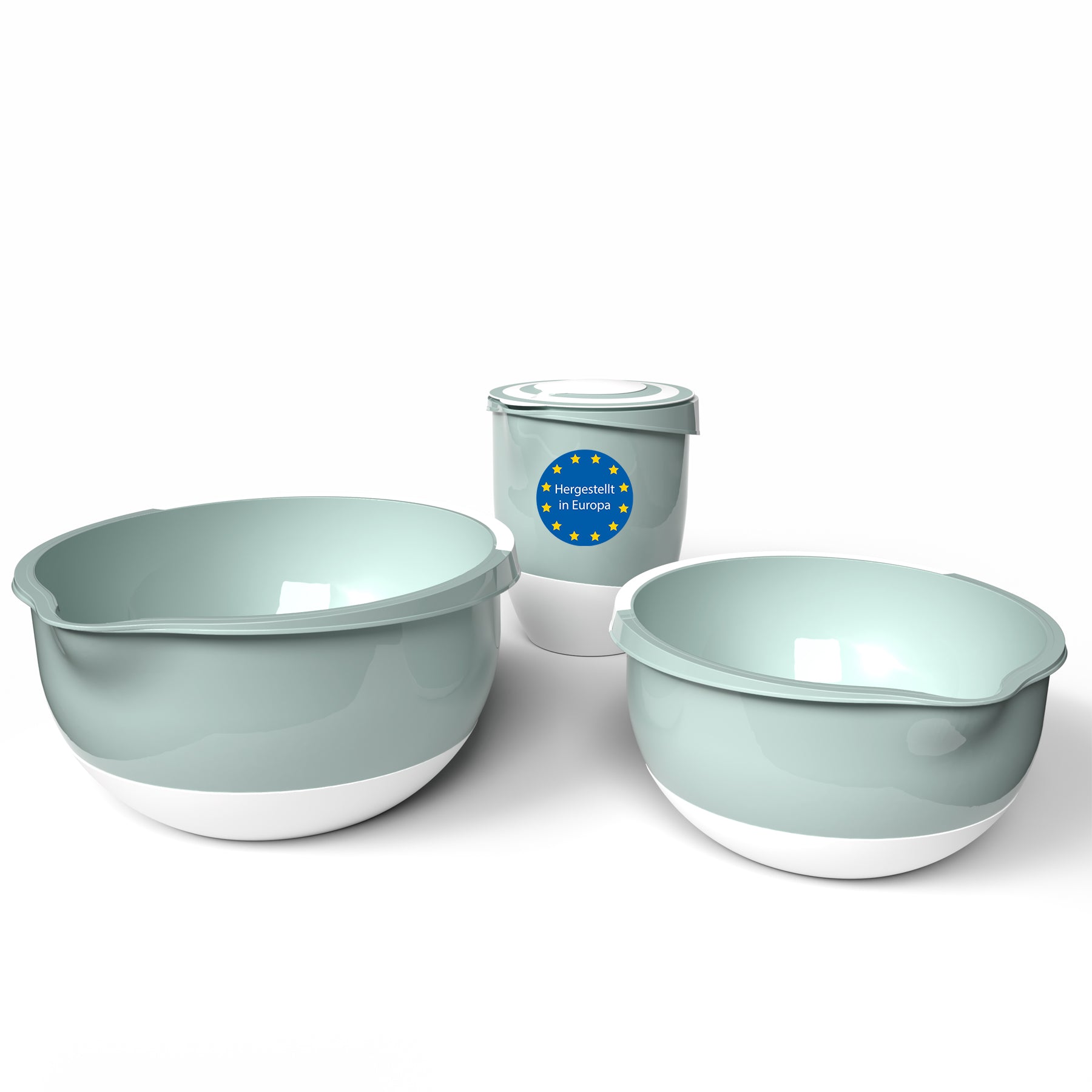 BigDean Rührschüssel Quirltopf 3er Set mit Spritzschutz