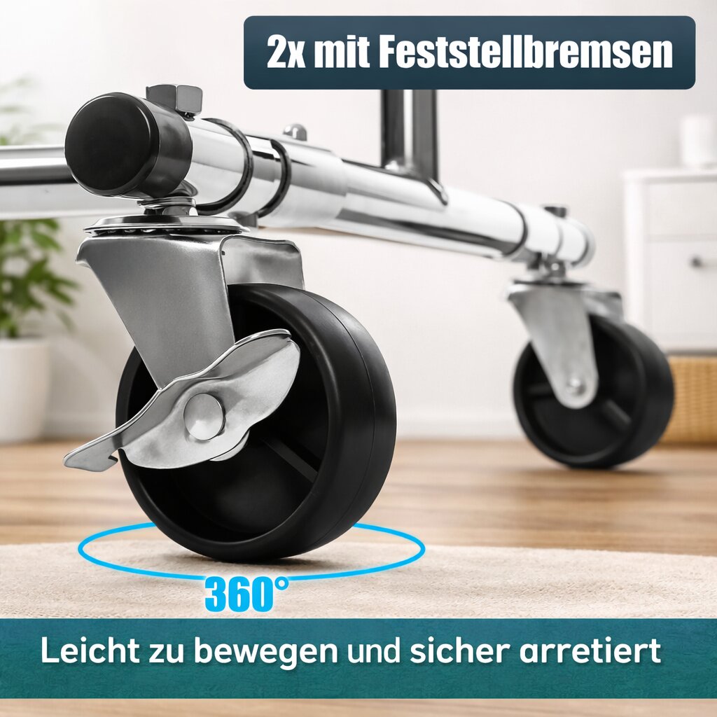 BigDean Haushalt Kleiderständer Rollen 90kg Chrom ausziehbar