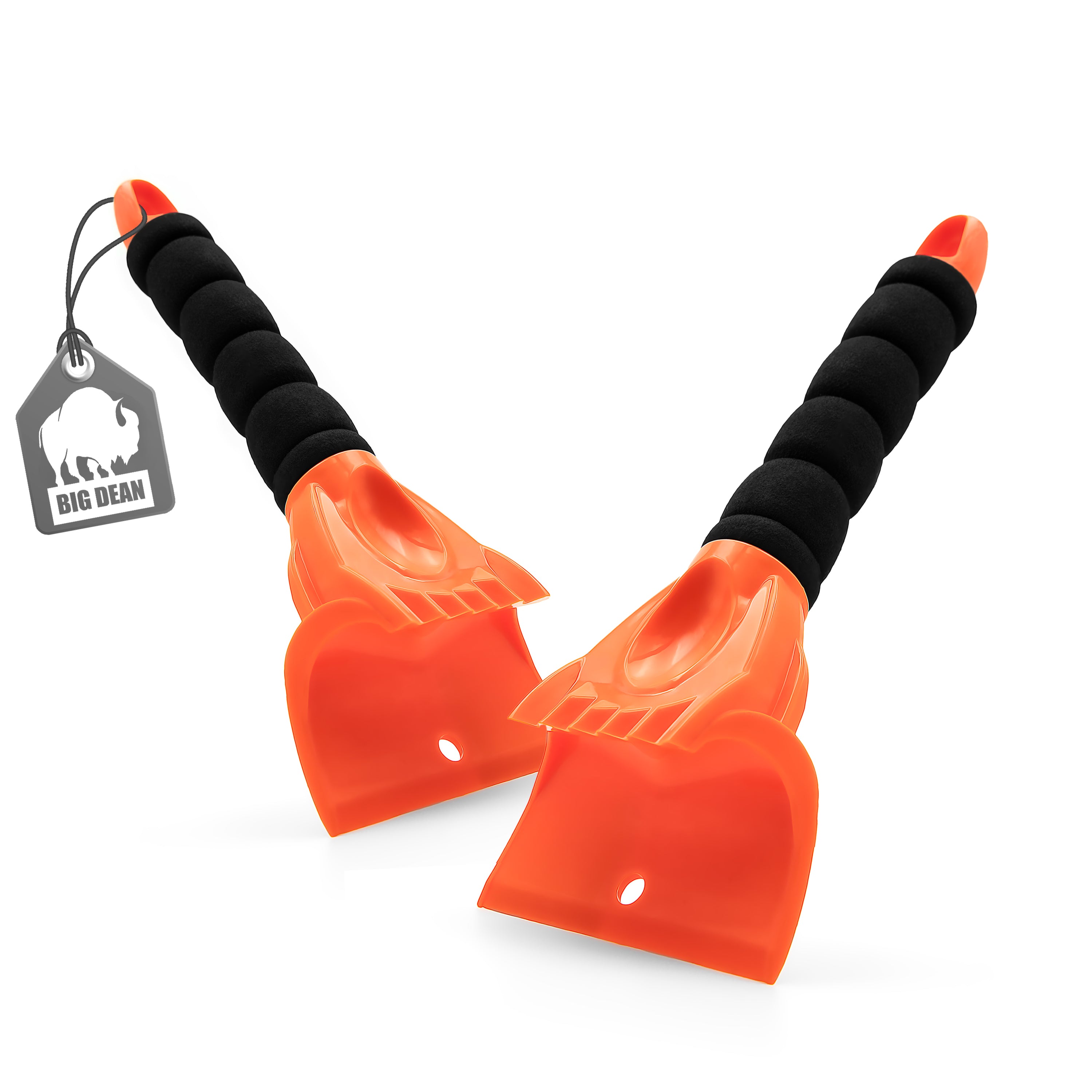BigDean Eiskratzer Auto orange 2 Stück ABS-Kunststoff