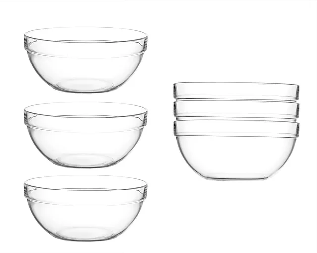 BigDean Küche Dipschalen Glas 12 cm 330 ml 6er Set