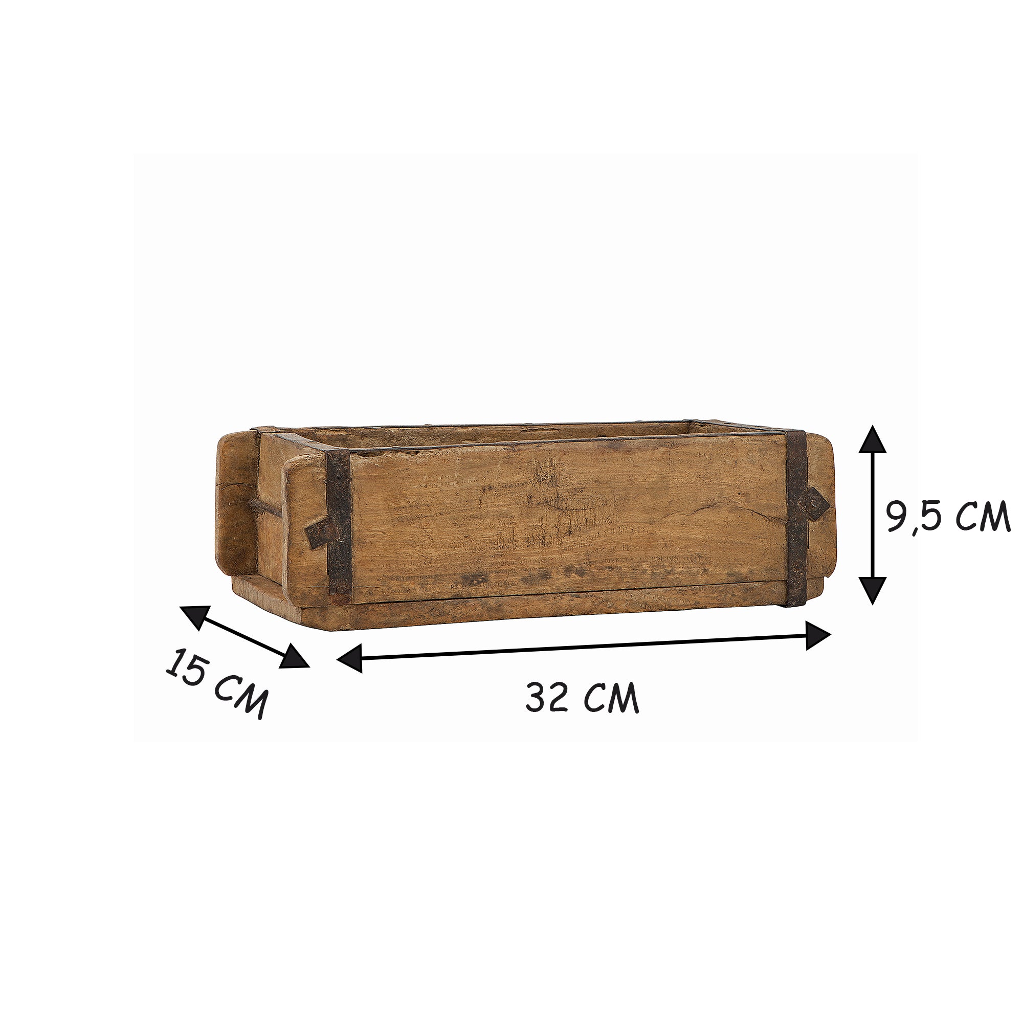 BigDean Aufbewahrung Ziegelform 32 cm Vintage Holzkiste Unikat