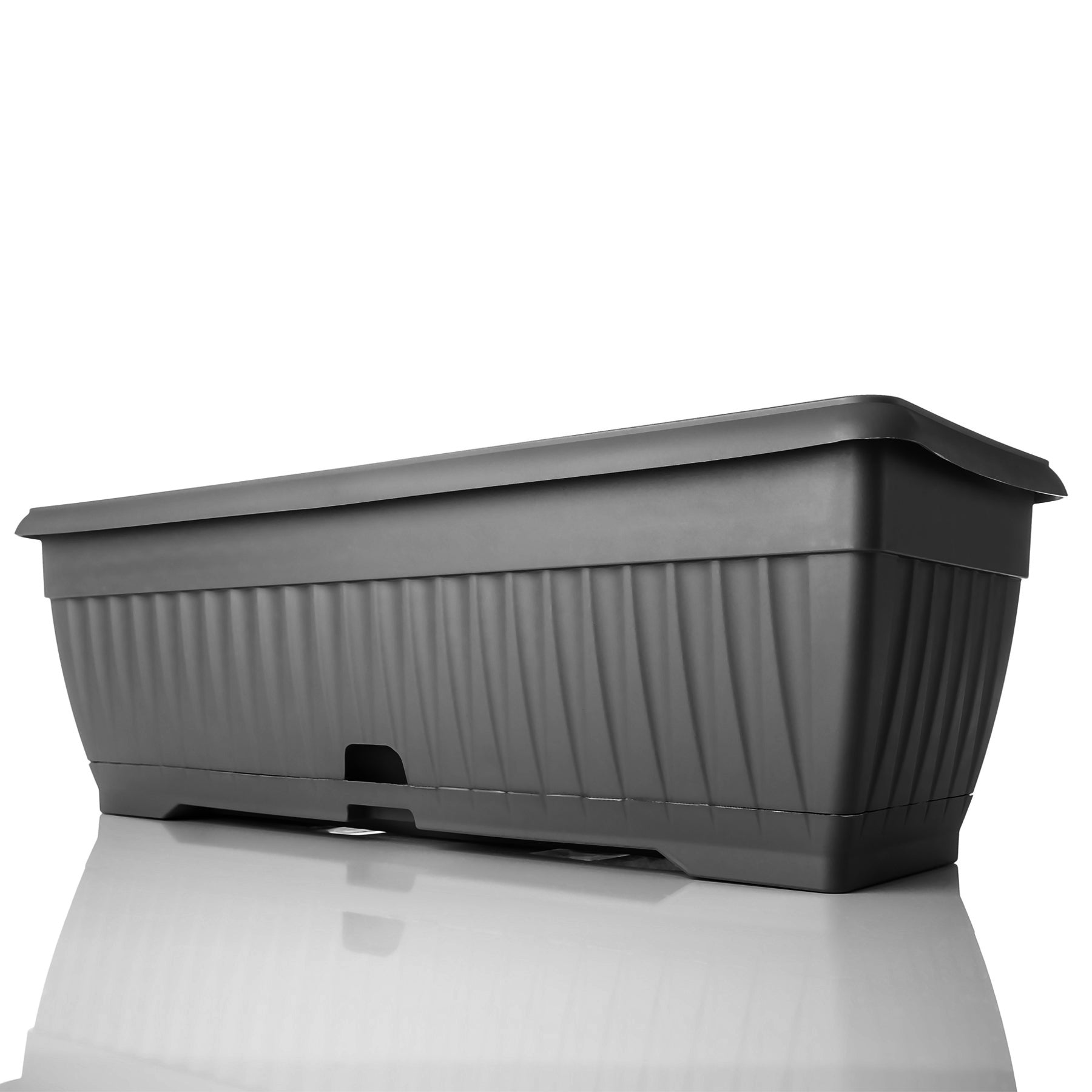 BigDean Blumenkasten Anthrazit 50 cm 3er Set mit Wasserspeicher