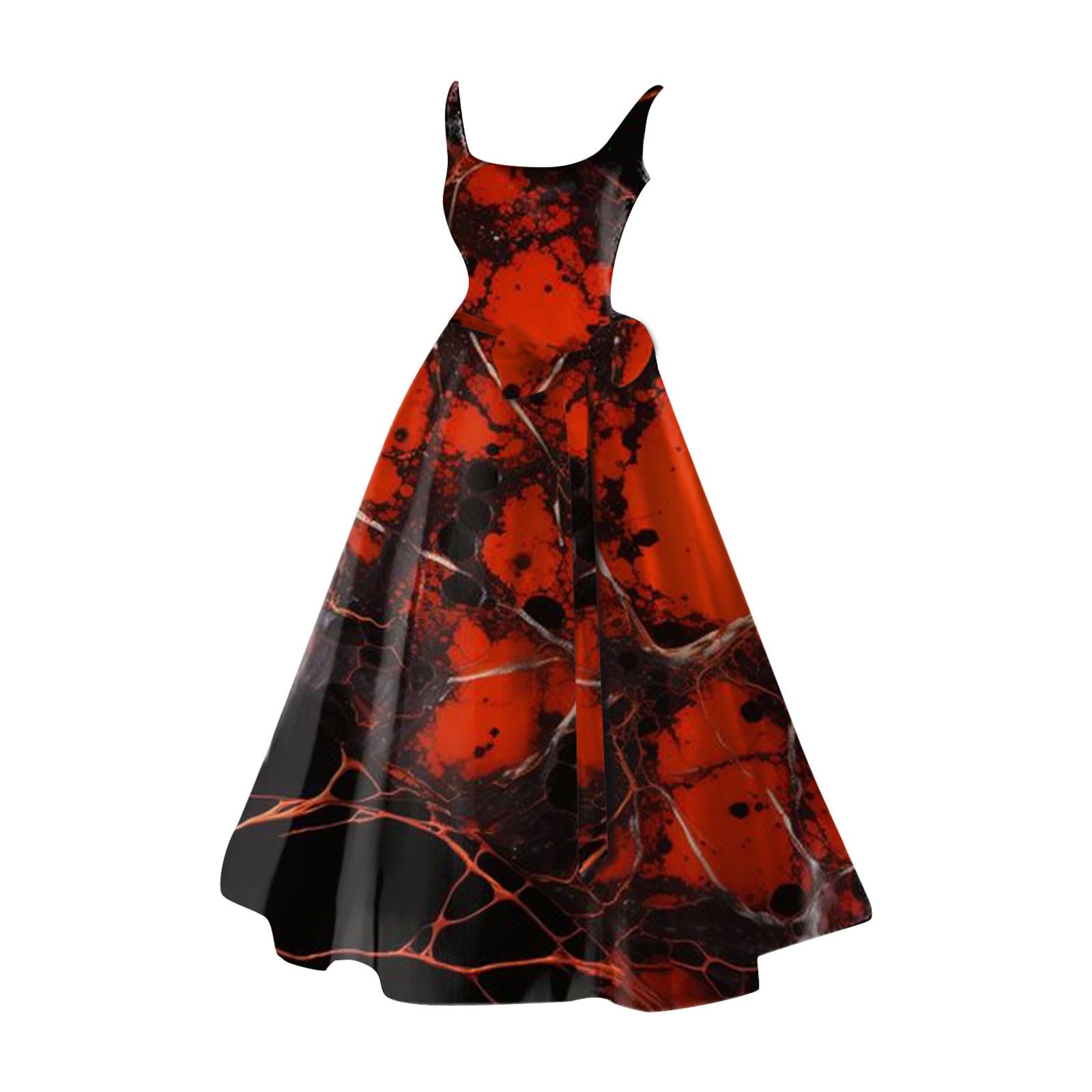 Luadnysin Halloween Kleid Damen A001 Rot Horror Braut