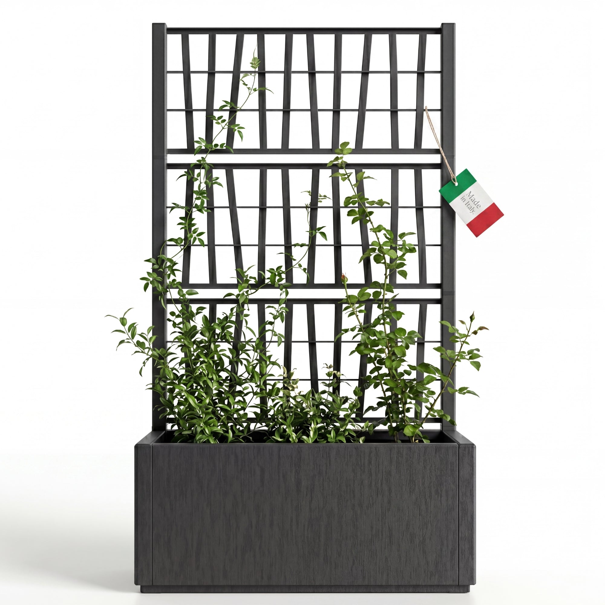 BigDean Blumenkasten mit Rankgitter 80x36x140 Anthrazit