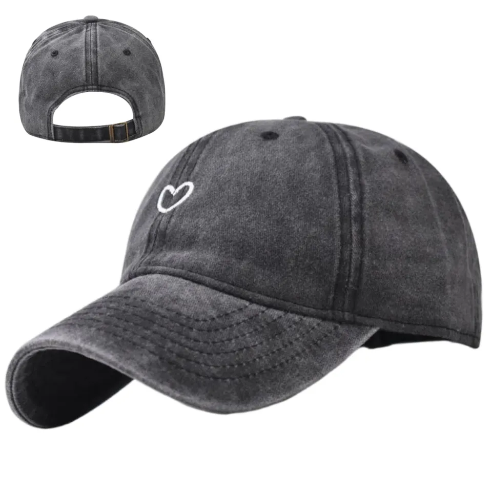 Luadnysin Caps Basecap Schwarz Baumwolle Sonnenschutz