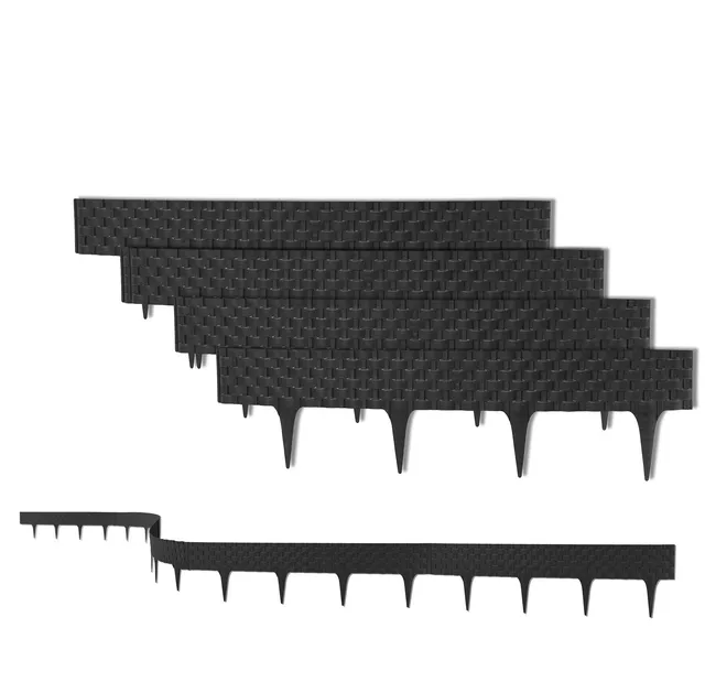 BigDean Rasenkante Rattan 3,2m Beeteinfassung 4er Anthrazit