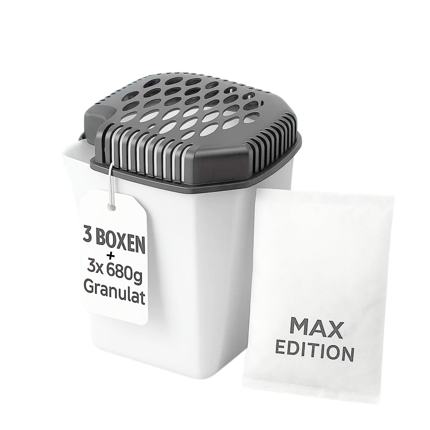BigDean Raumentfeuchter Maxi ohne Strom 3 Stück mit Granulat 680g