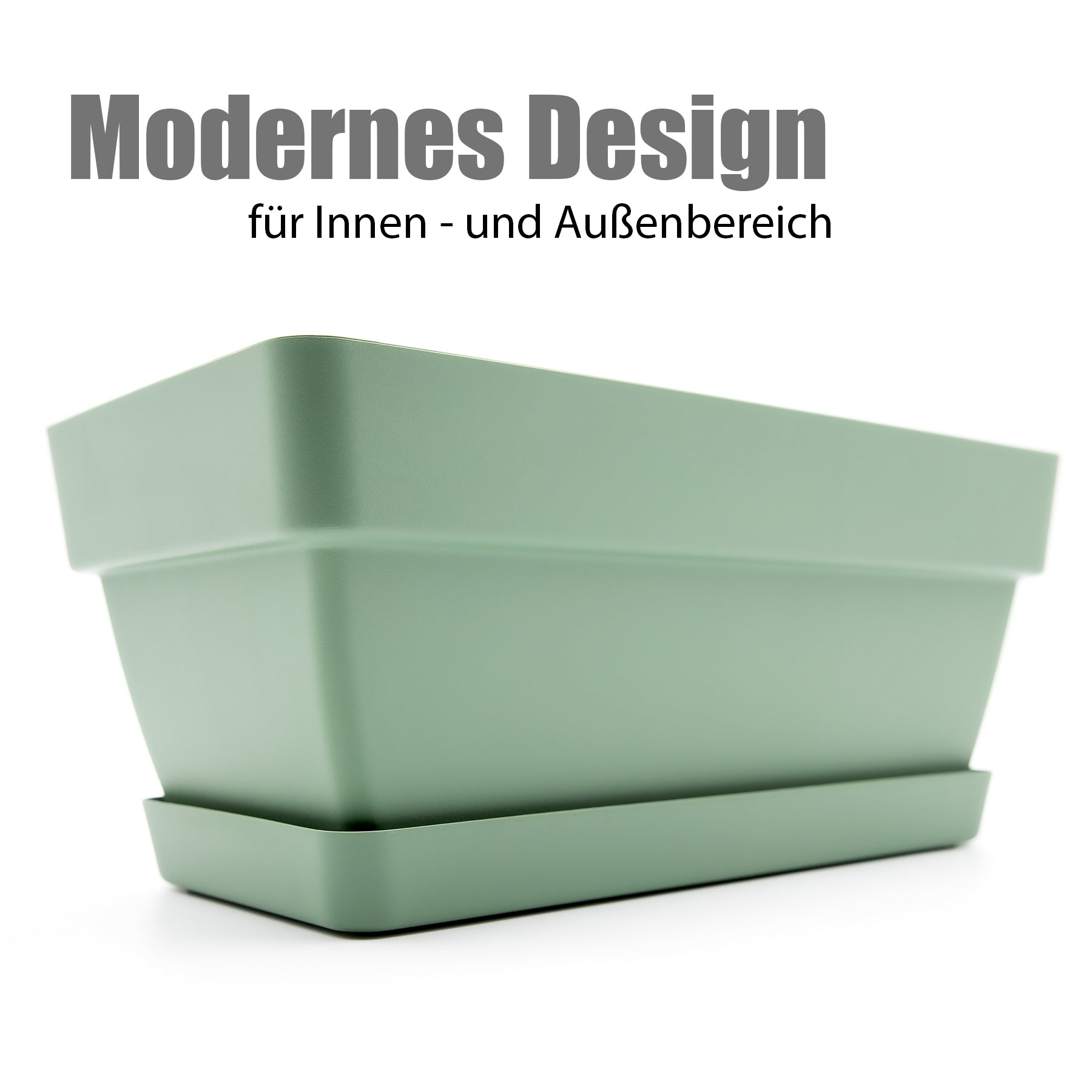 BigDean Garten 40cm Blumenkasten Kunststoff Olivgrün 3 Stück bruchfest