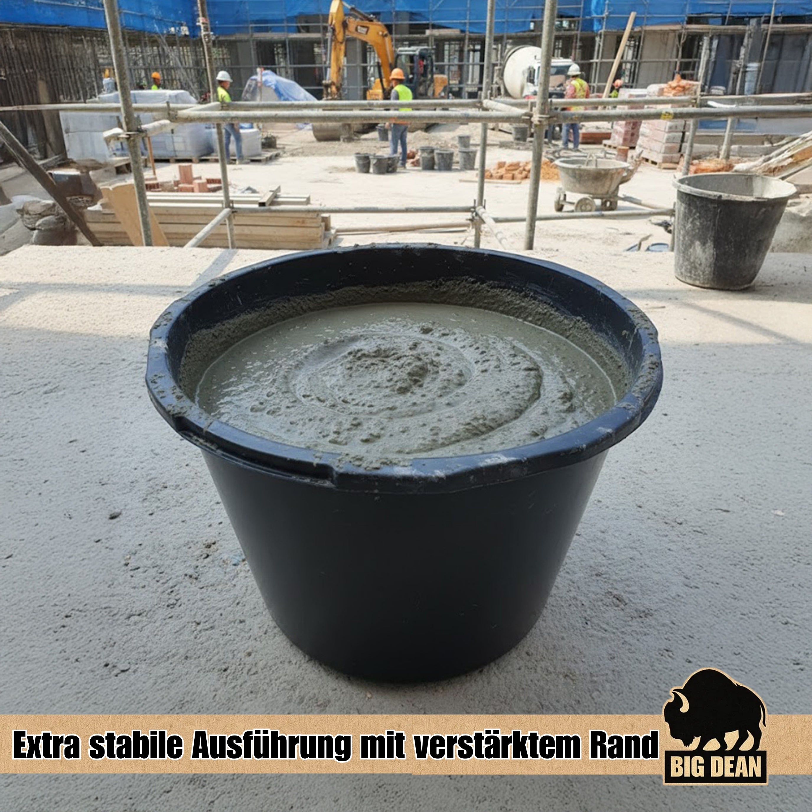 BigDean Werkzeug Mörtelkübel 90L Maurerwanne 5 Stk schwarz UV