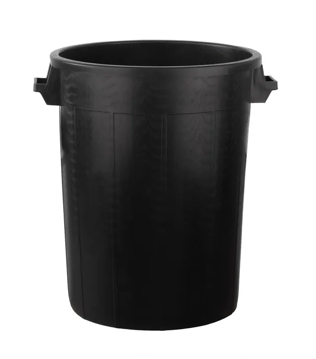 BigDean Haushalt Universaltonne 100 Liter schwarz ohne Deckel Griffe