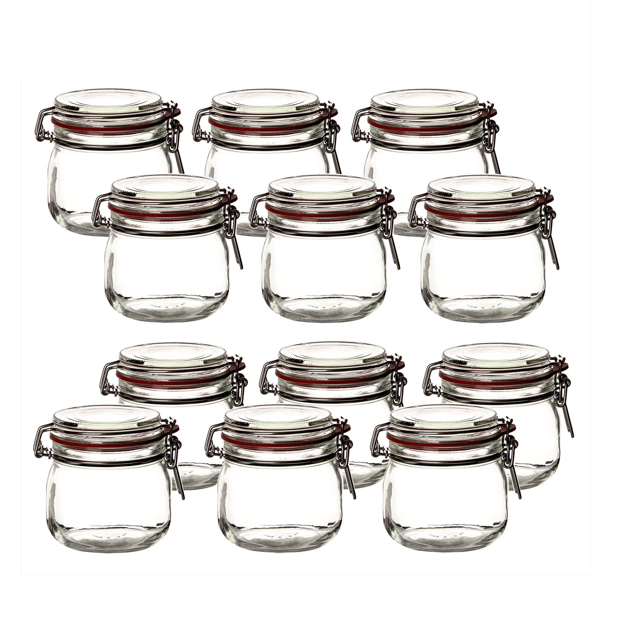 BigDean Küche Drahtbügelgläser 600ml 12er Set luftdicht