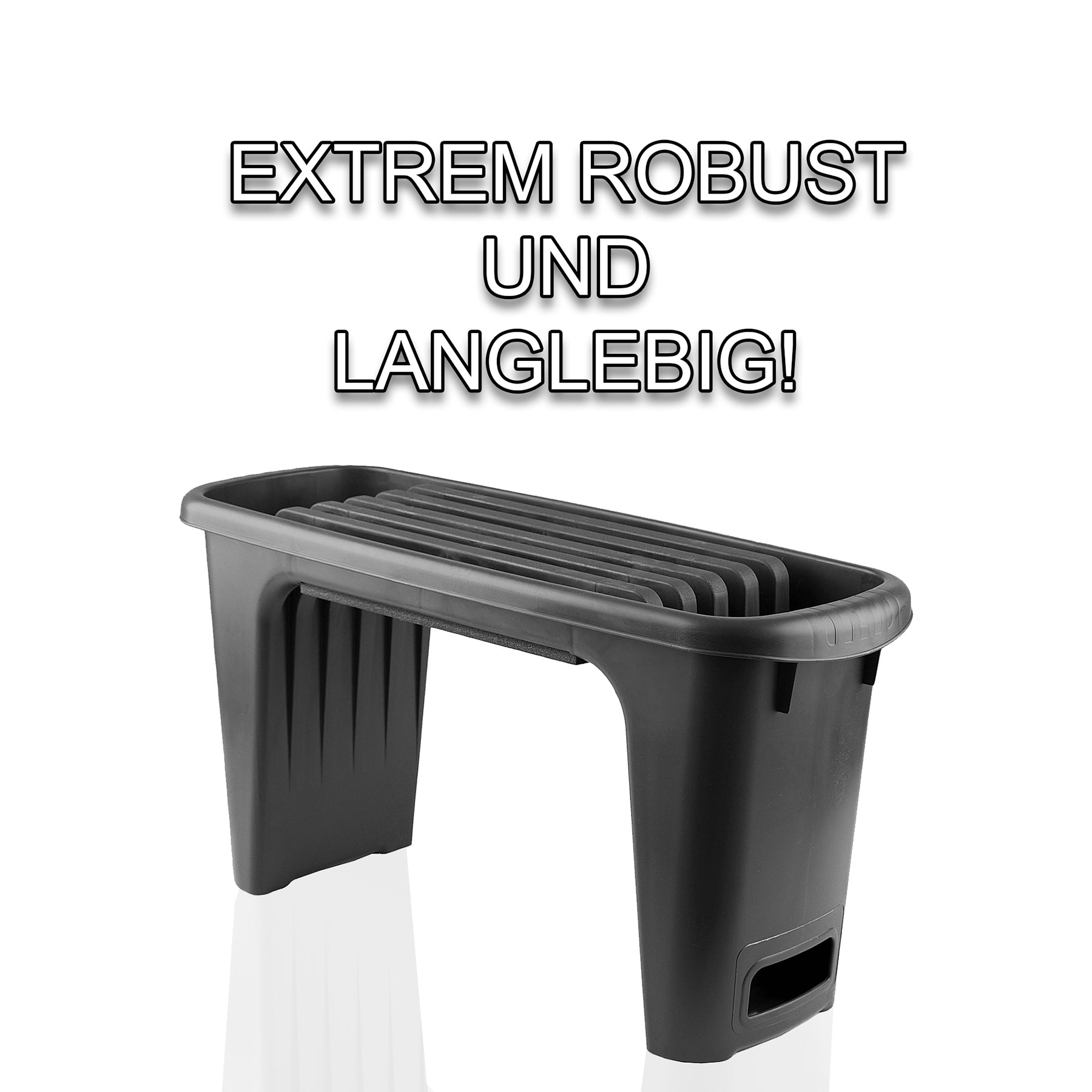 BigDean Kniebank Gartenbank mit Polster Grau