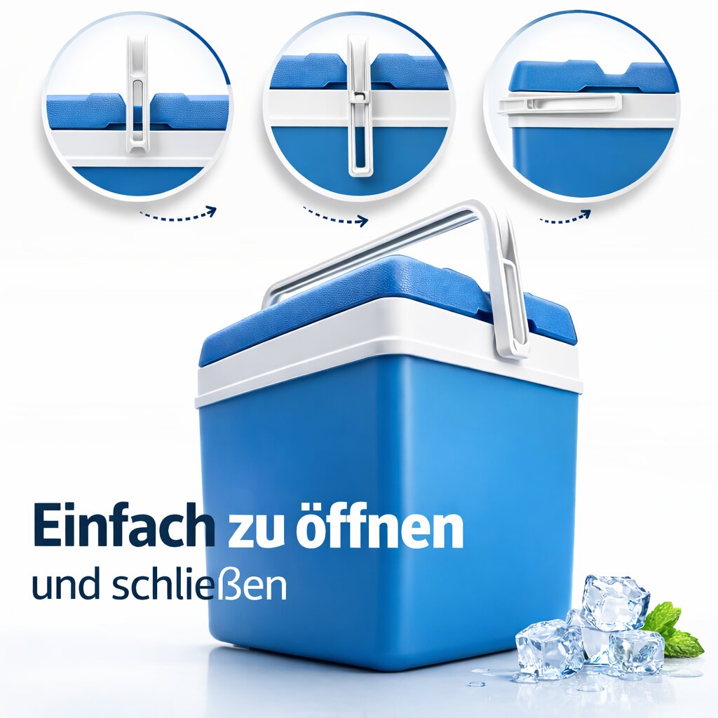 BigDean Kühlbox 24L Blau-Weiß Set mit 6 Kühlakkus