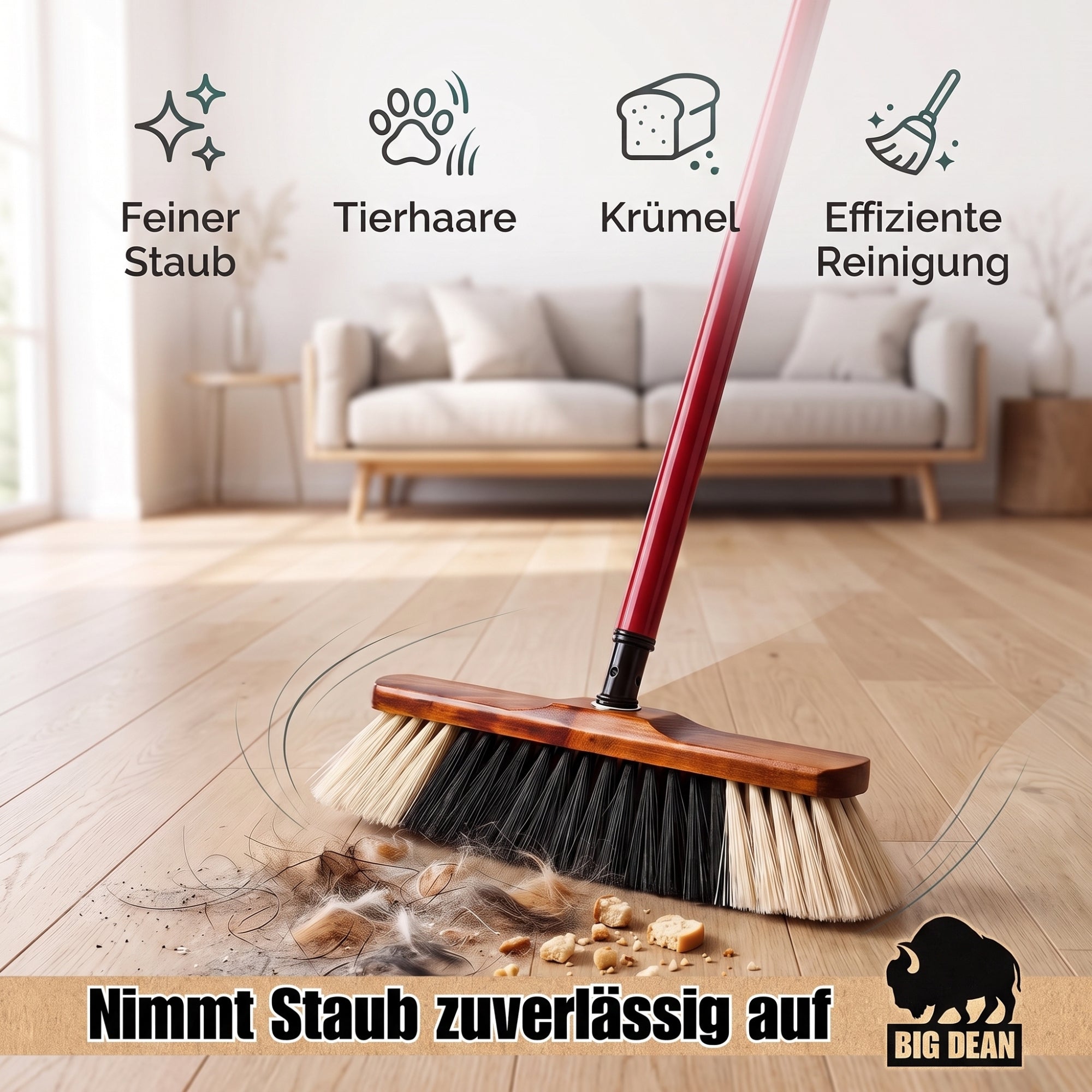BigDean Zimmerbesen Teleskop 30cm 2 Stück Made in Germany