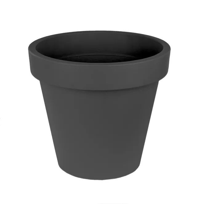 BigDean Garten XXL Blumentopf Ø58cm Anthrazit Kunststoff rund