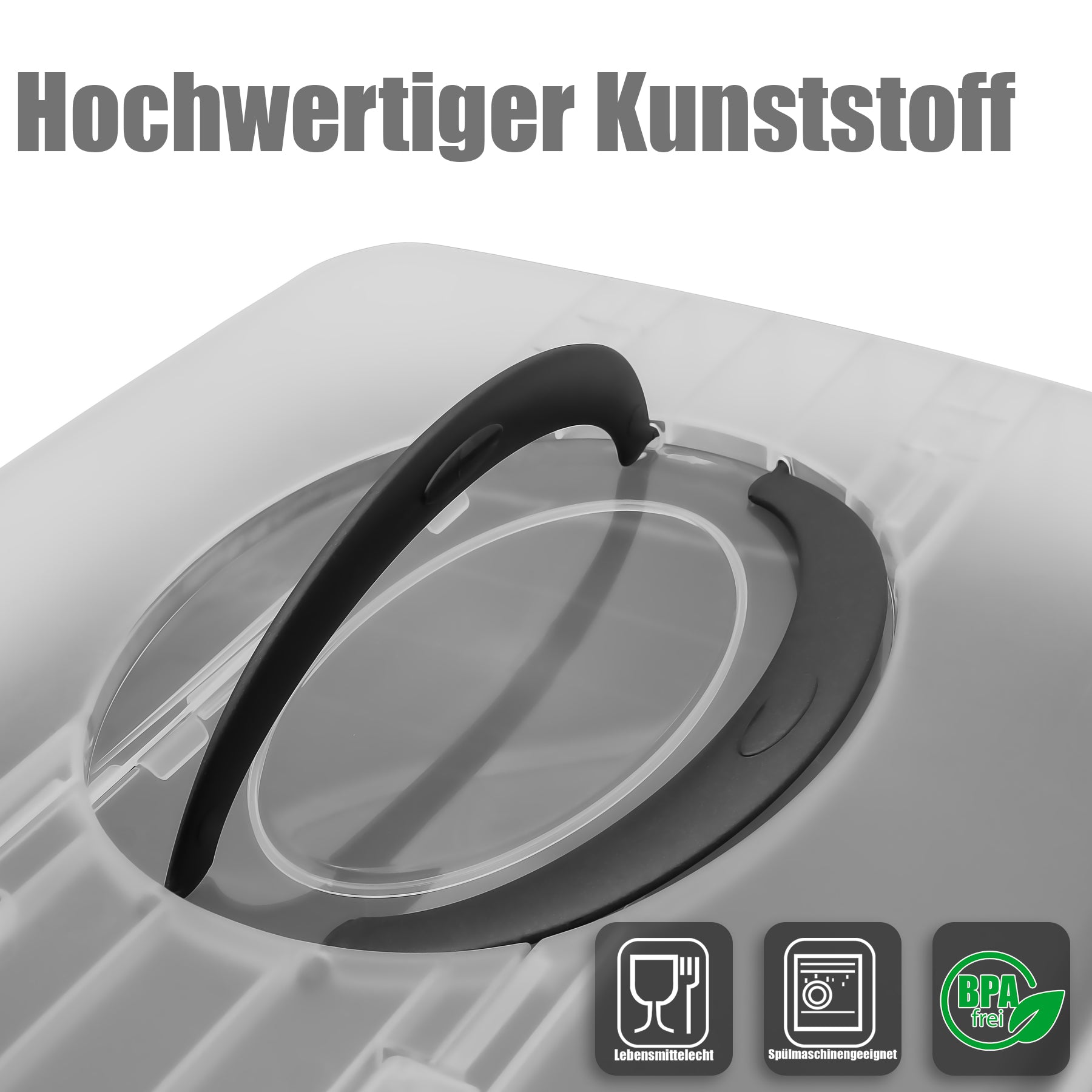 BigDean Kuchen Transportbox XL Anthrazit rechteckig
