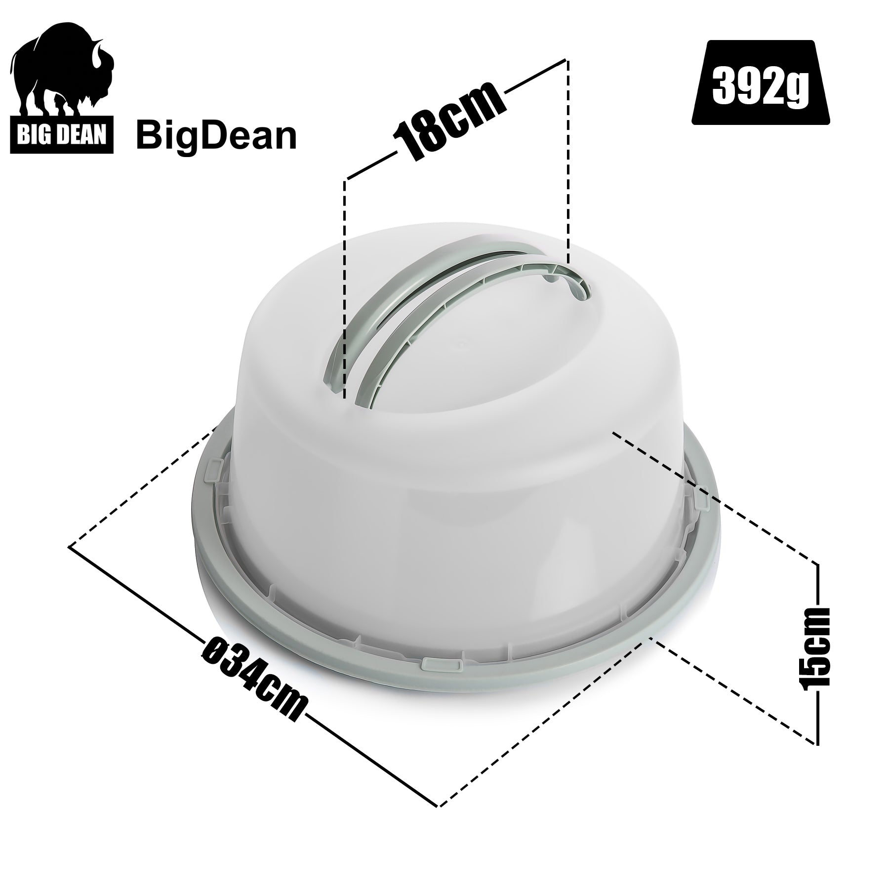 BigDean Küche Kuchen Transportbox rund pastellgrün Klick