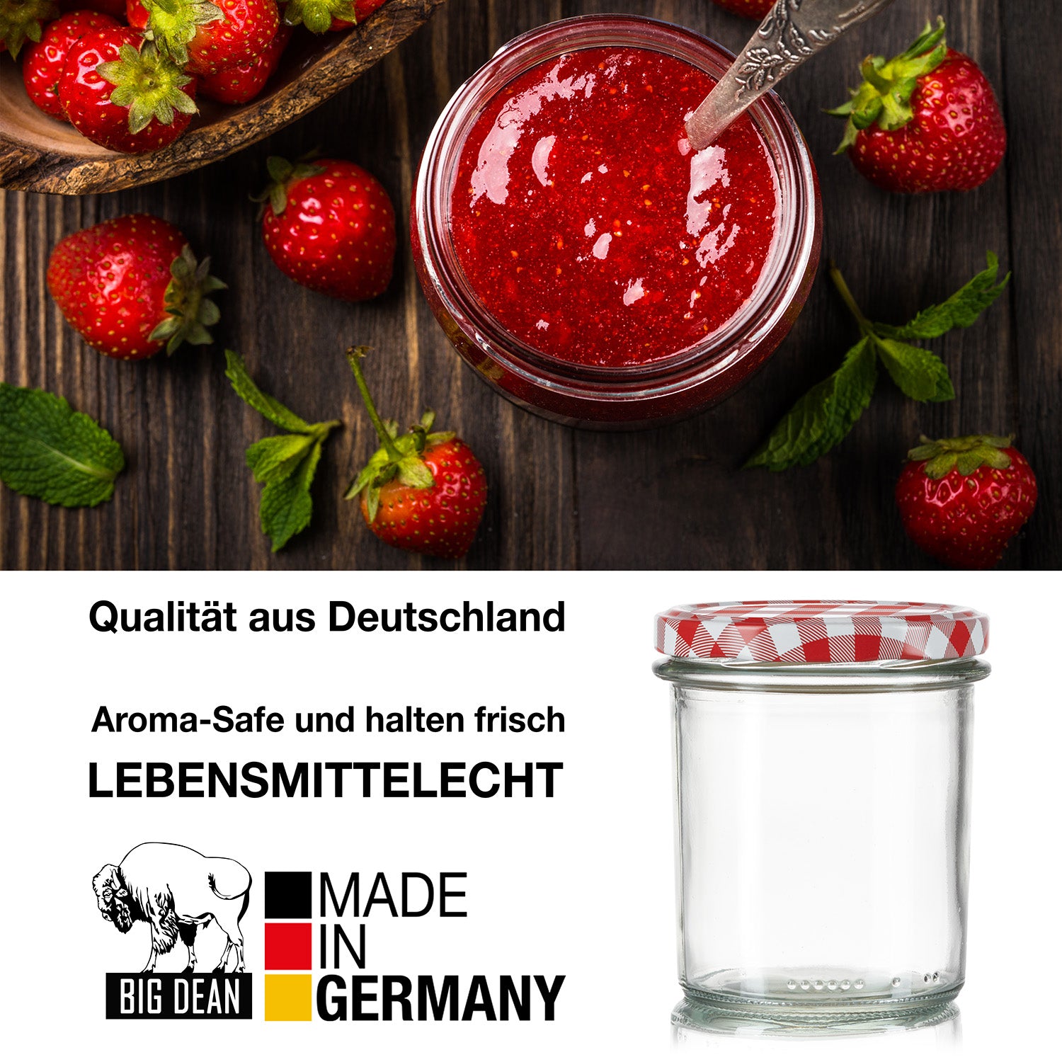 BigDean Sturzgläser 350 ml rot kariert 24er Set