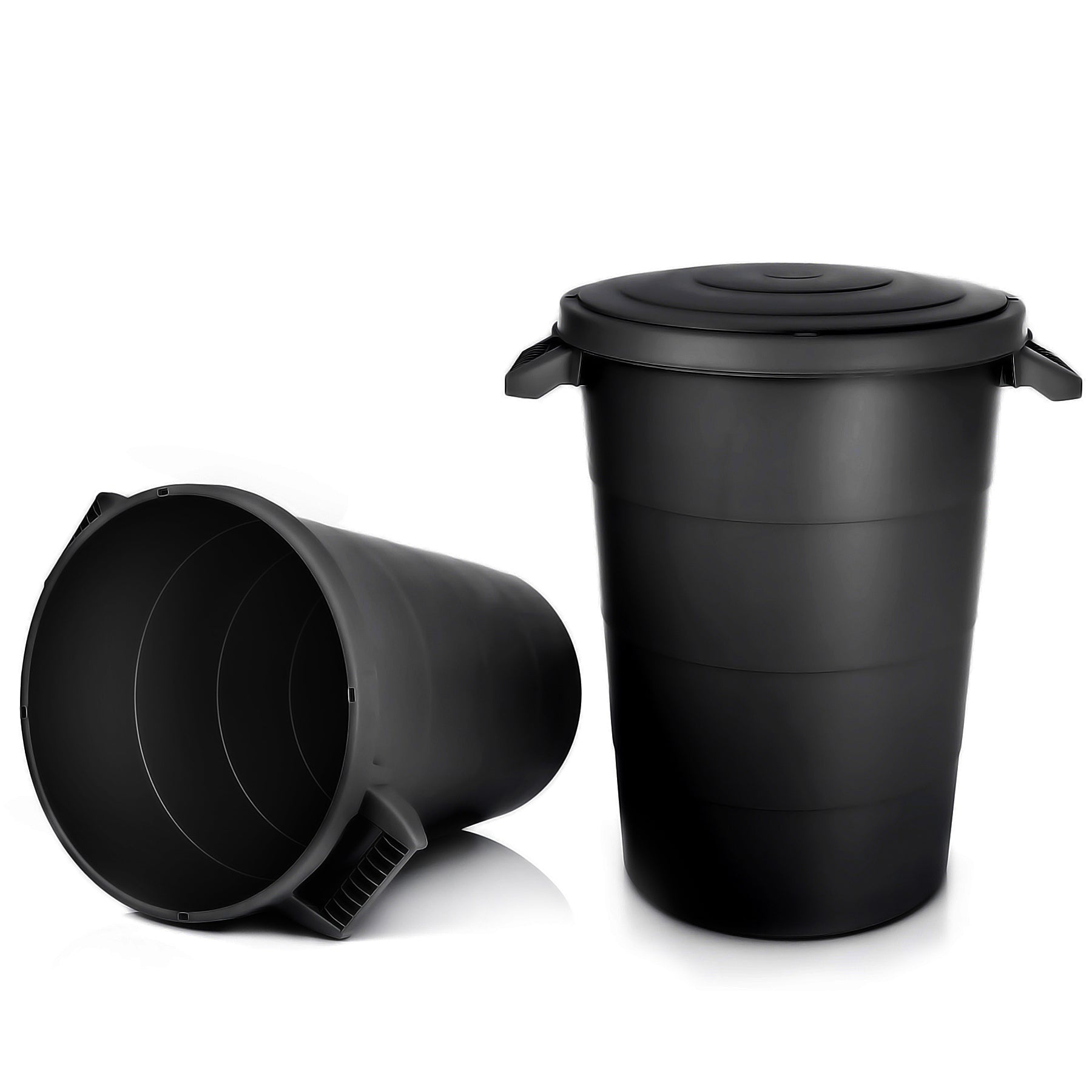 BigDean Haushalt & Alltag Universaltonne 80 Liter schwarz 2er wetterfest