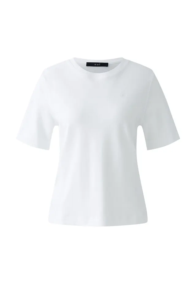 OUI Shirts & Tops SVEHA T-Shirt Damen Schwarz Baumwolle