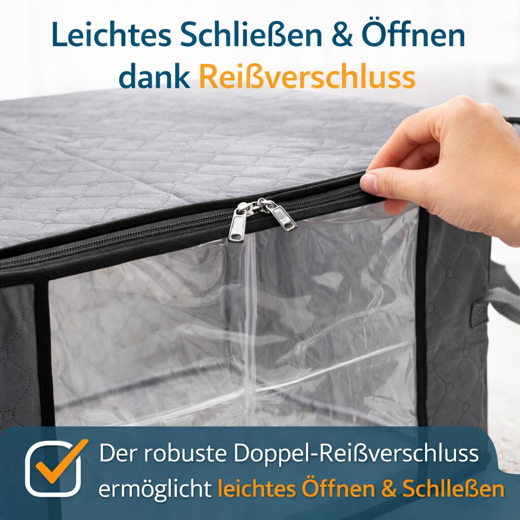 BigDean Aufbewahrungstaschen 90L Sichtfenster 6 Stück