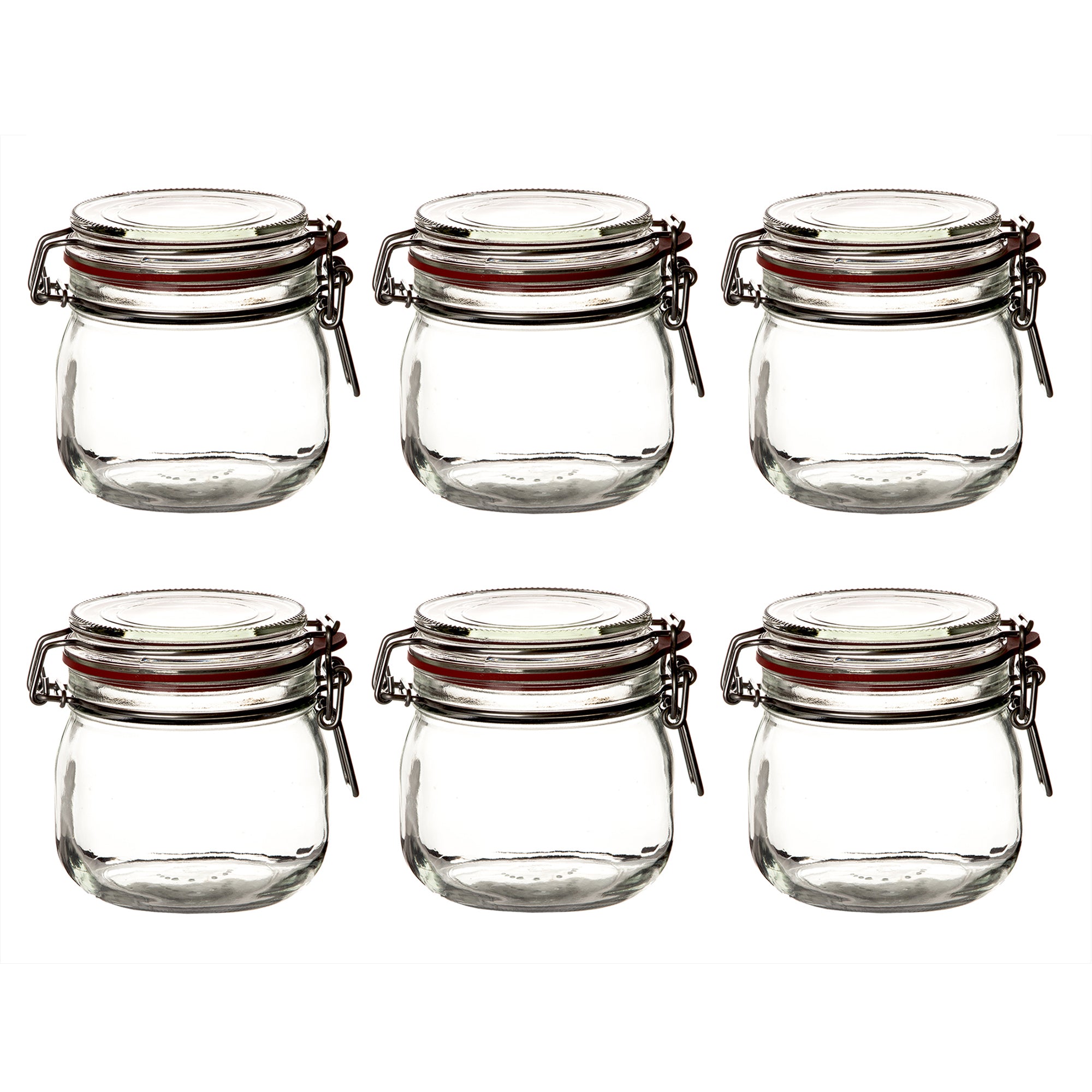 BigDean Küche & Vorrat Drahtbügelgläser 600 ml 6er rund transparent