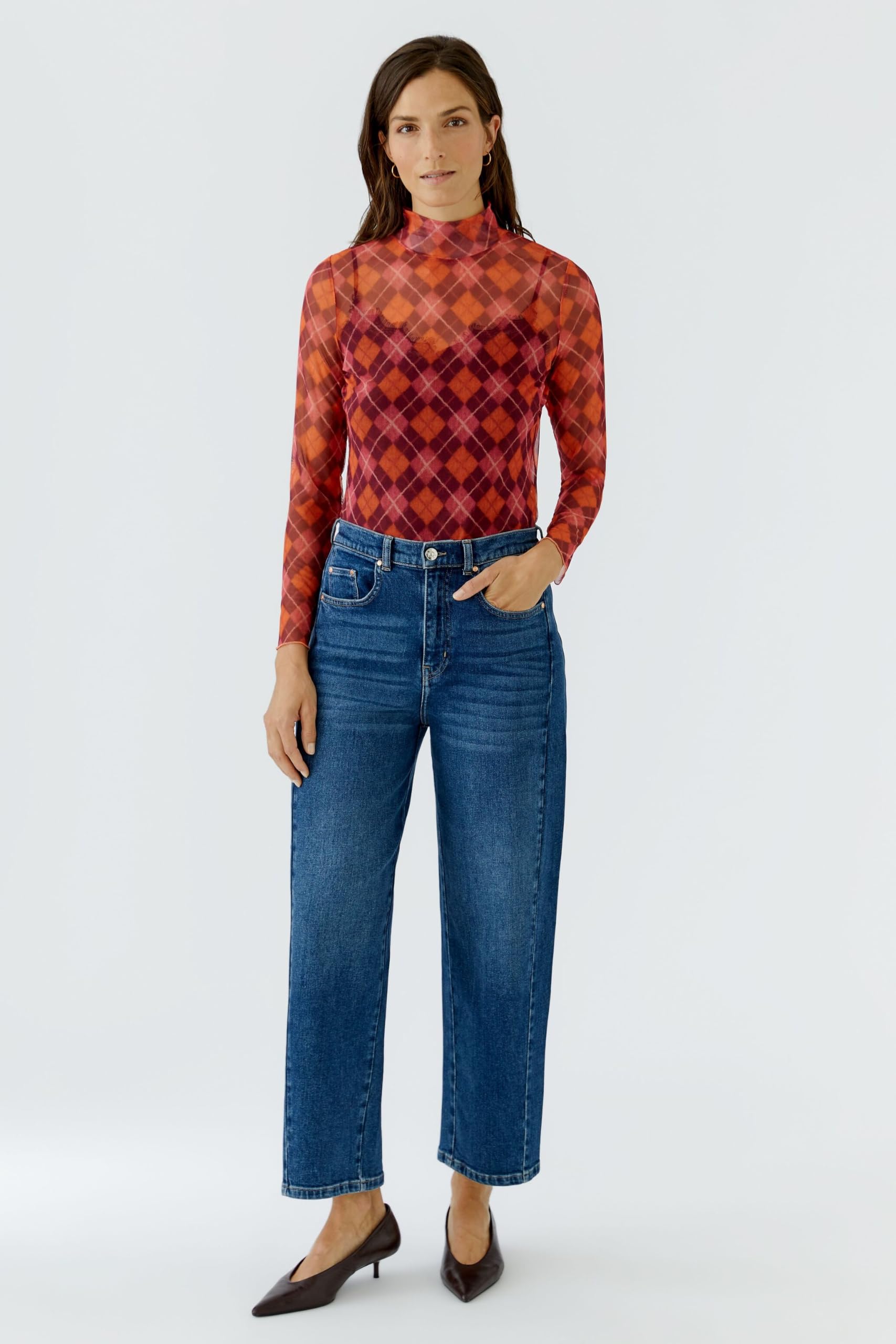 Oui Shirts & Tops Langarmshirt Alloverprint Größe 34