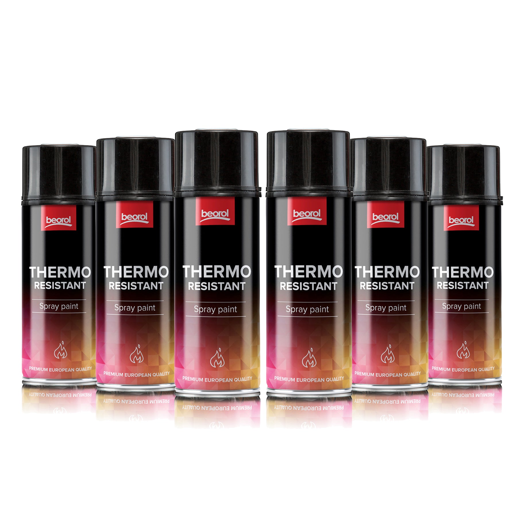 Thermolack Ofenlack 400 ml schwarz matt hitzebeständig 6x