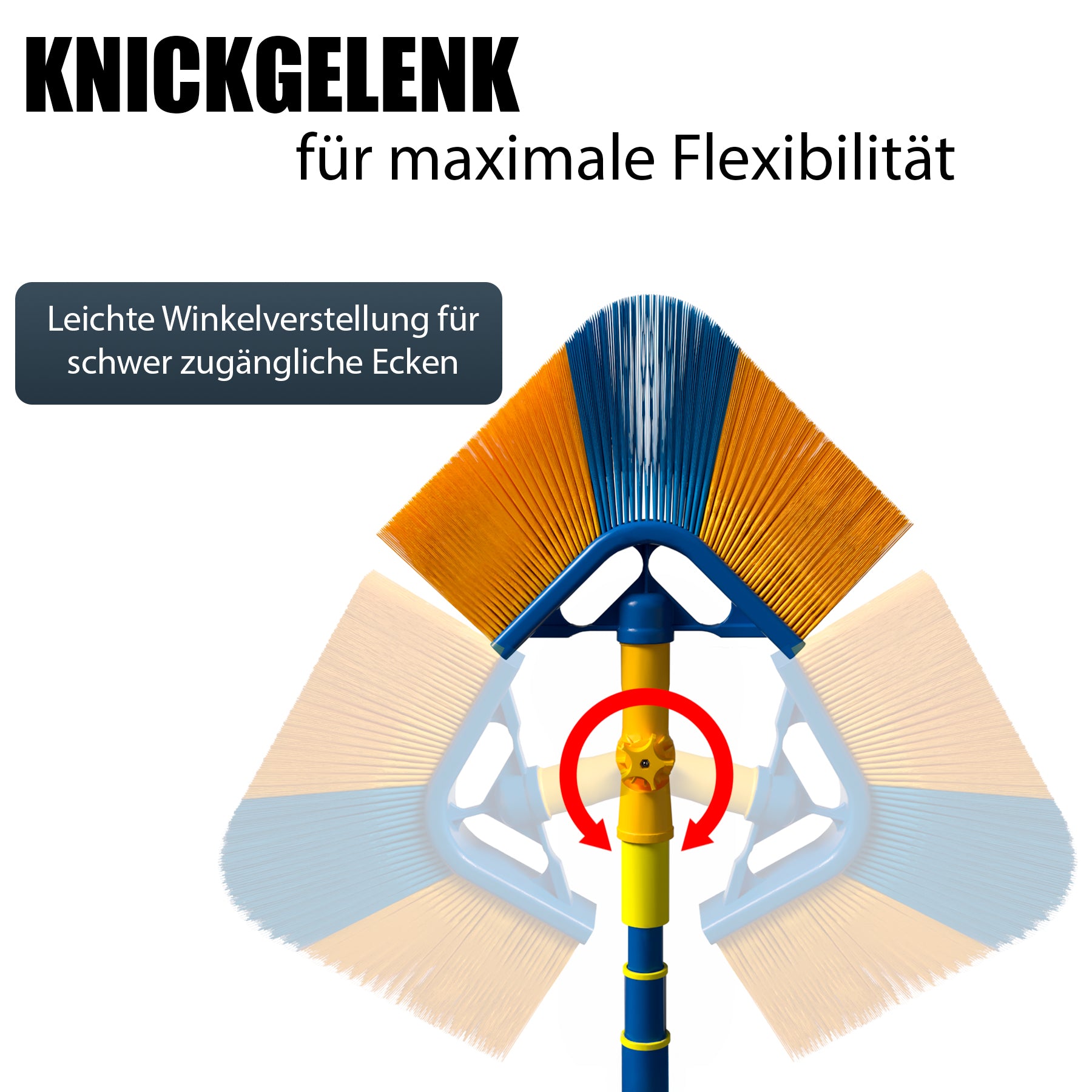 BigDean Eckbesen Teleskopstange 4m Spinnenbesen 5m