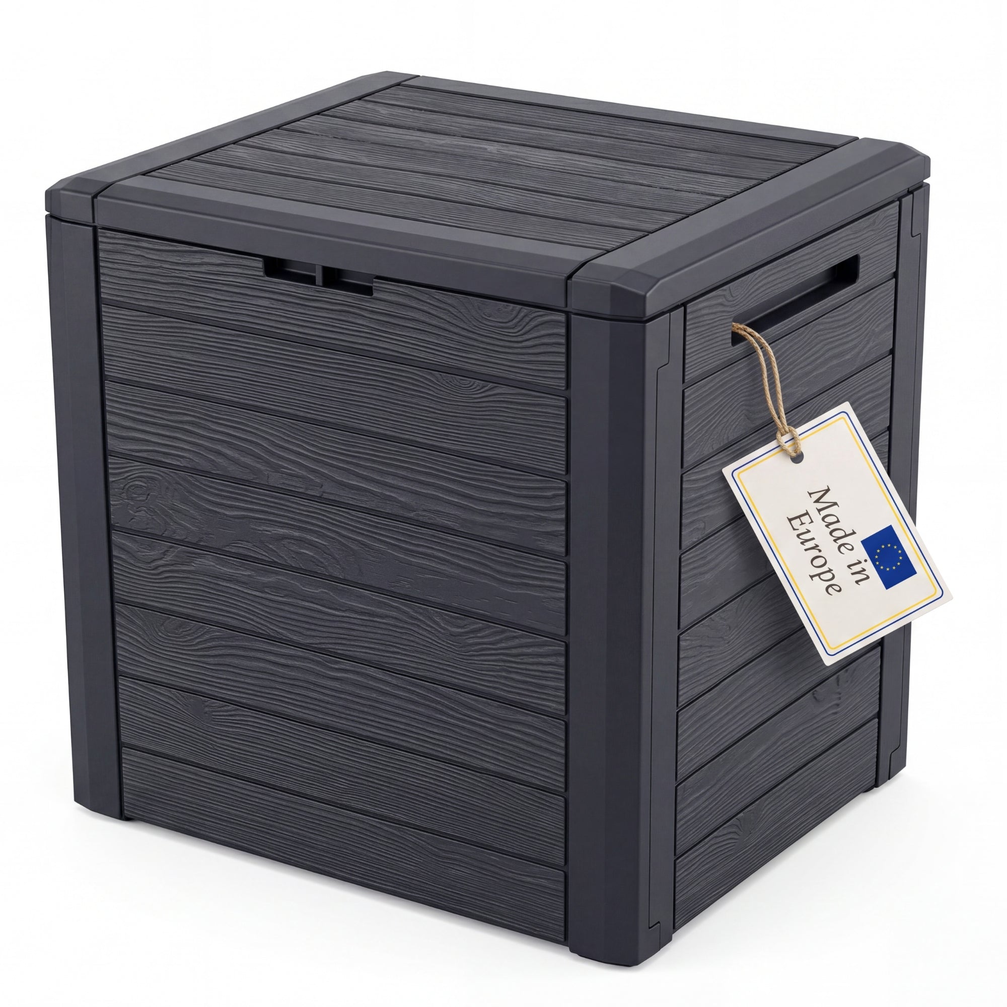 BigDean Gartenbox 140 Liter Auflagenbox Holzoptik klein