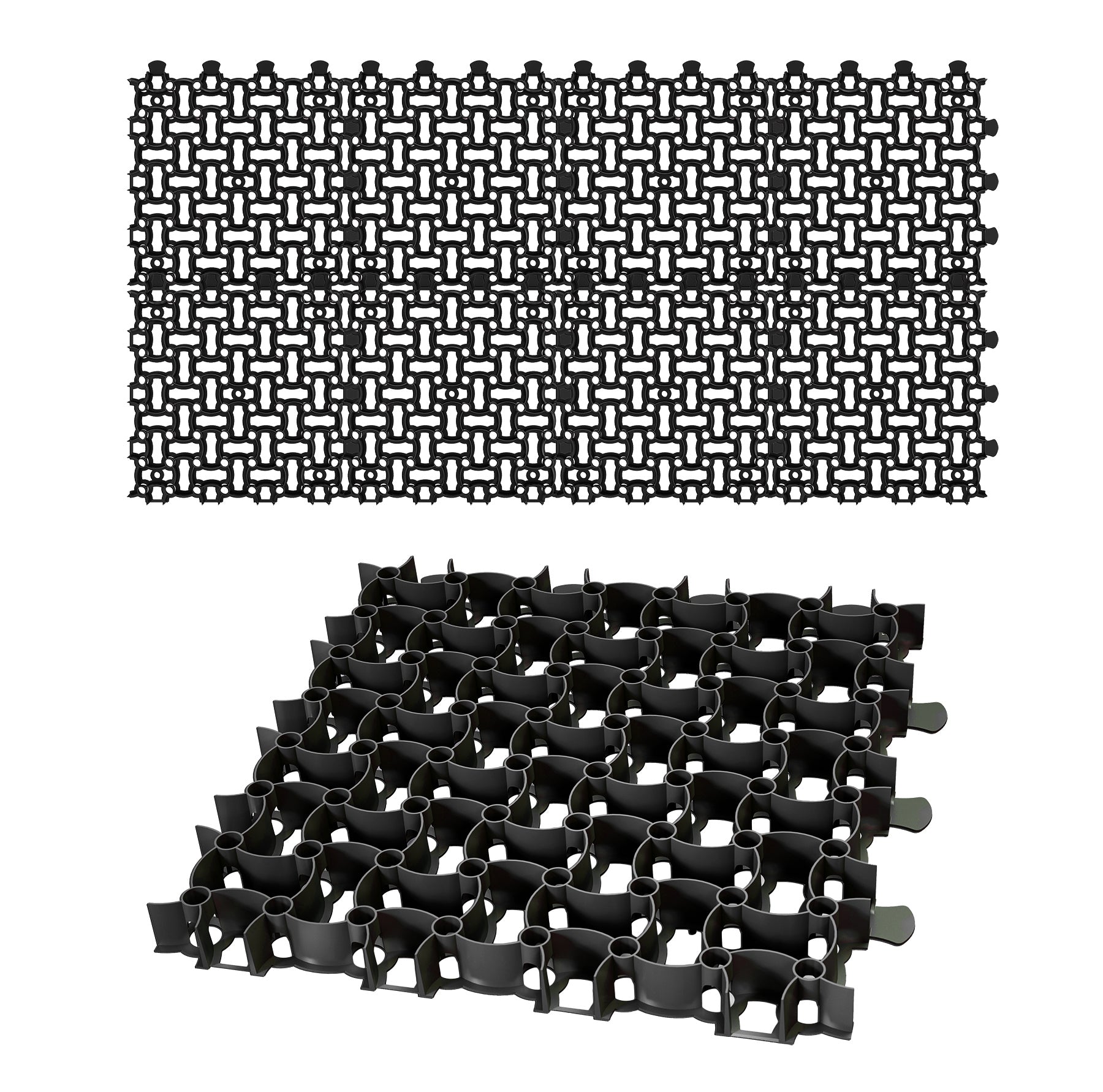 BigDean Küche Rasengitter 50x50 Schwarz 8x 2m² befahrbar