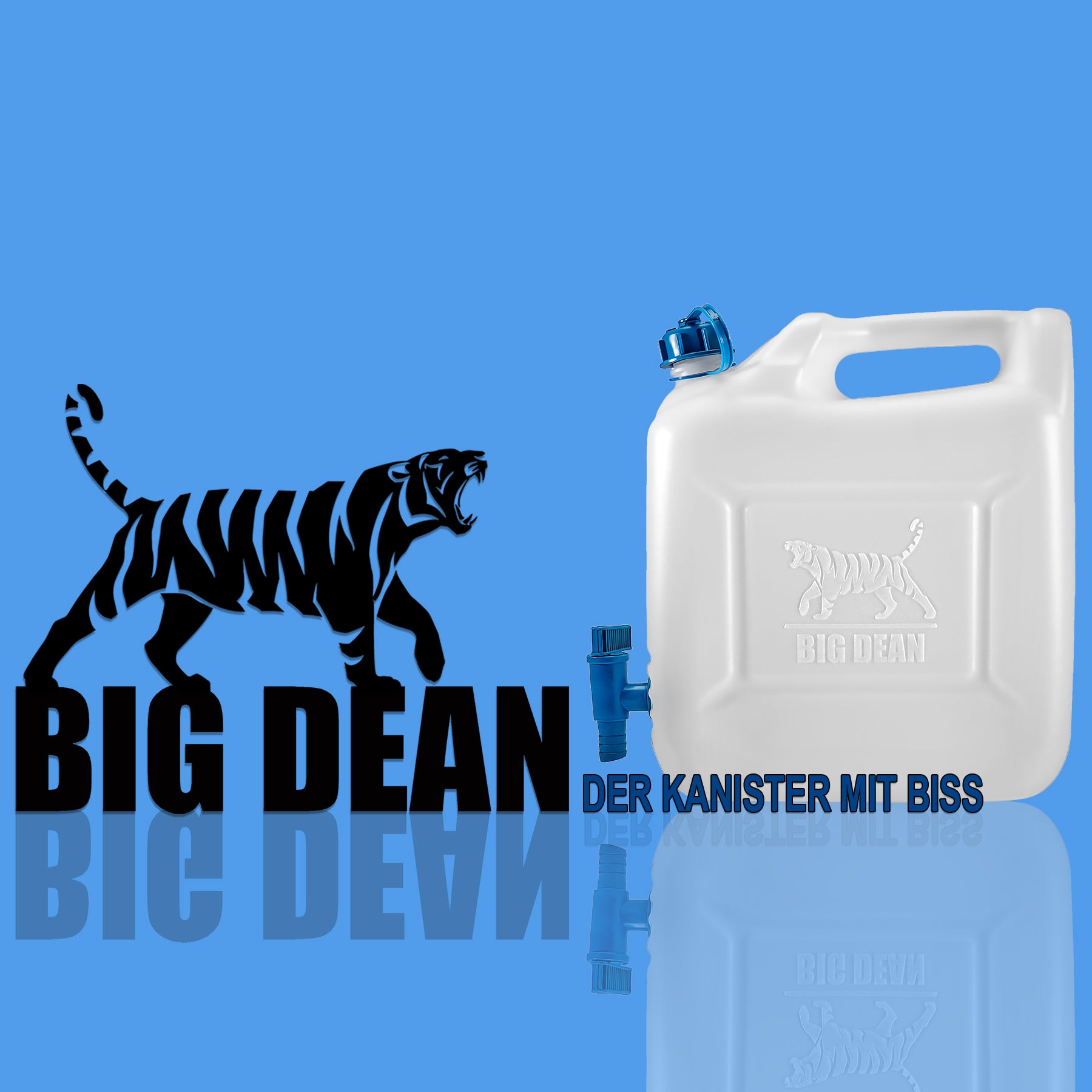BigDean Wasserkanister 12L mit Hahn 4x lebensmittelecht HD-PE