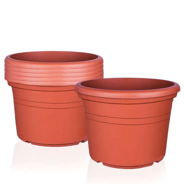 BigDean Garten Blumentopf 25cm Terrakotta 6er Set Kunststoff