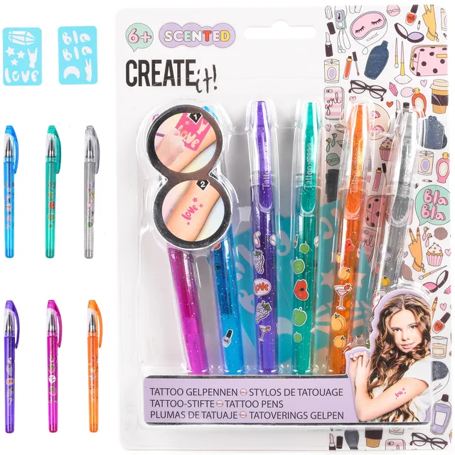 Create It Makeup Tattoo Gelpennen 6St Hautstifte bunt