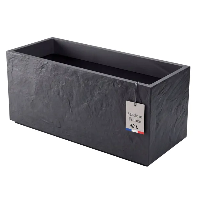 BigDean Pflanzkübel Gross 100 cm Schiefer-Optik Wasserspeicher rechteckig