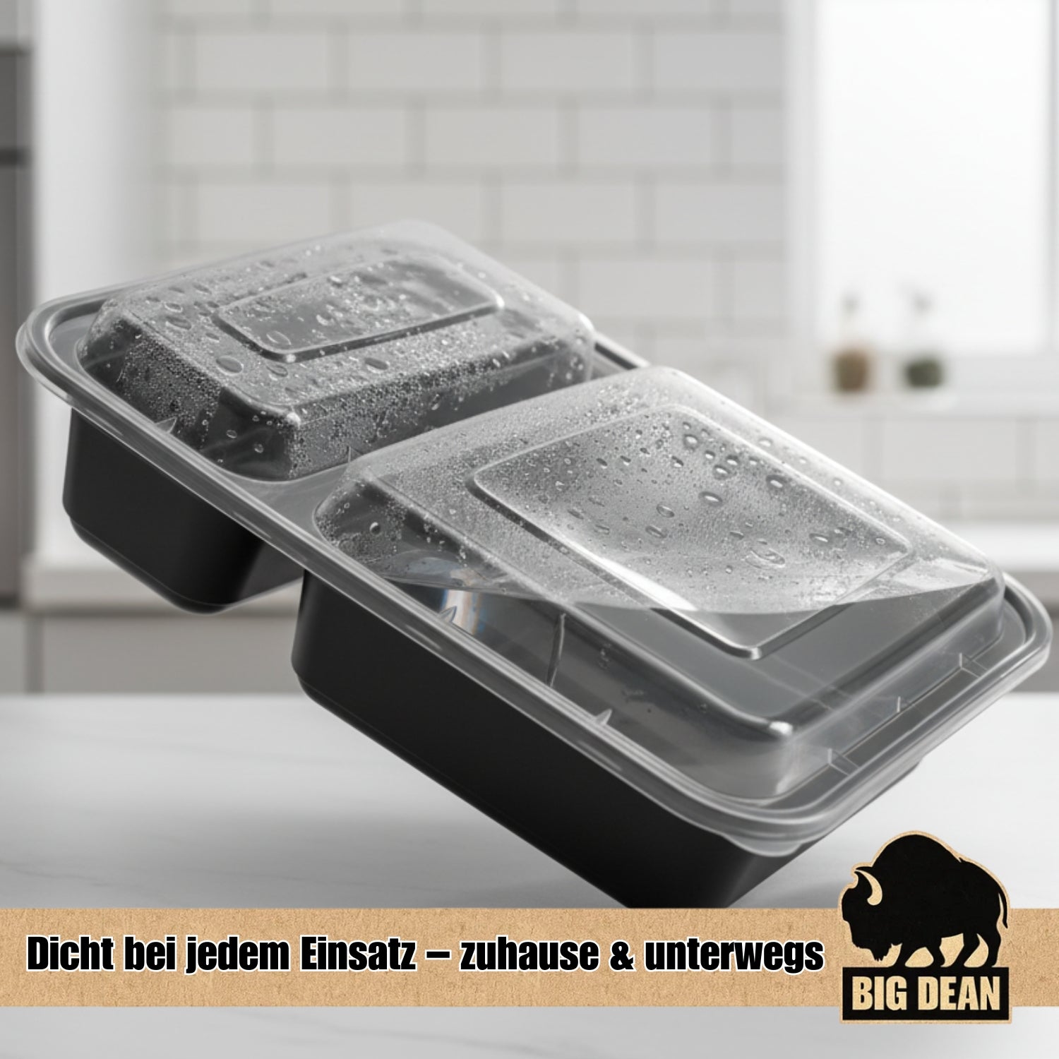 BigDean Küche Meal Prep Boxen 10 Stk 2 Fächer BPA-frei
