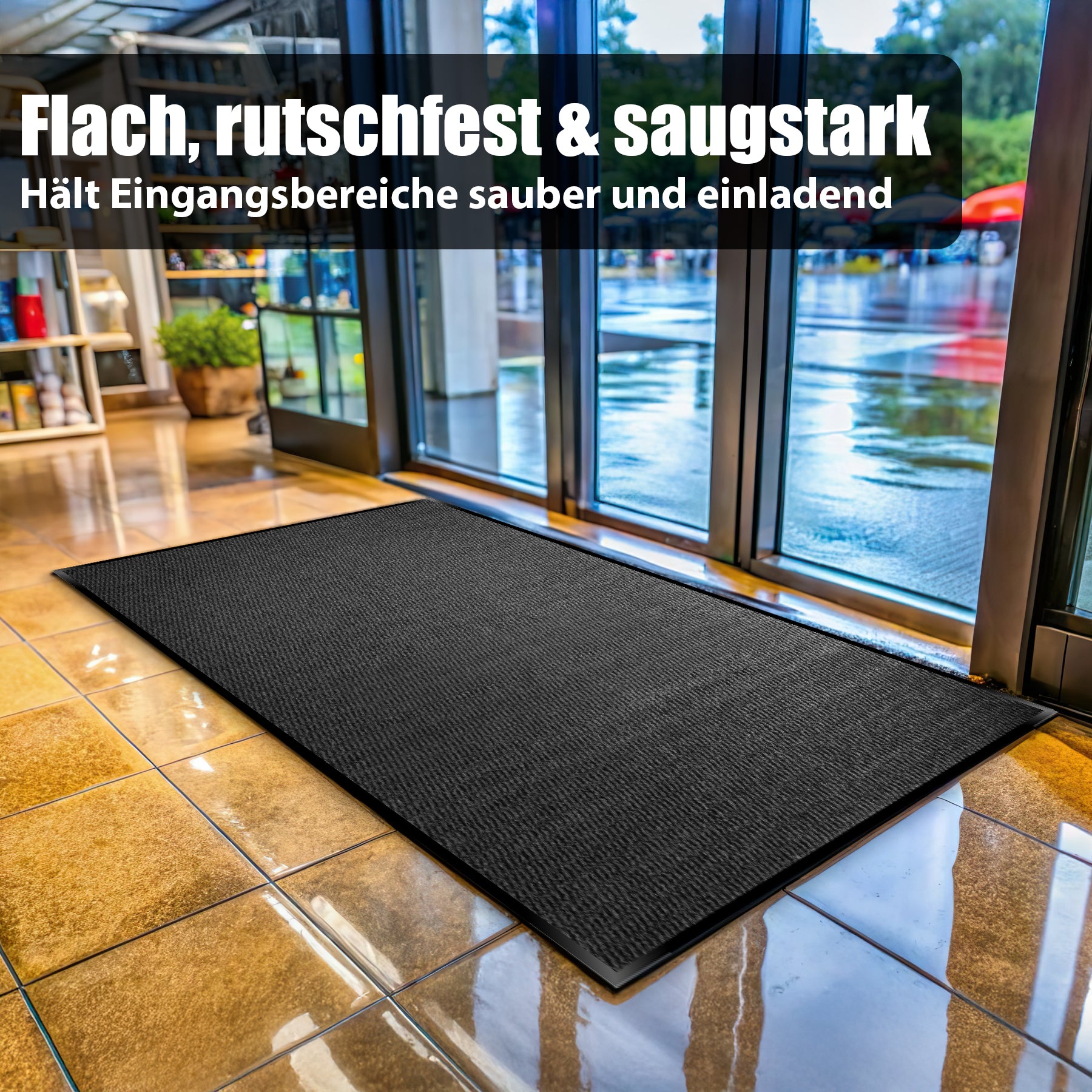 BigDean Schmutzfangmatte 90x150 Anthrazit rutschfest XXL