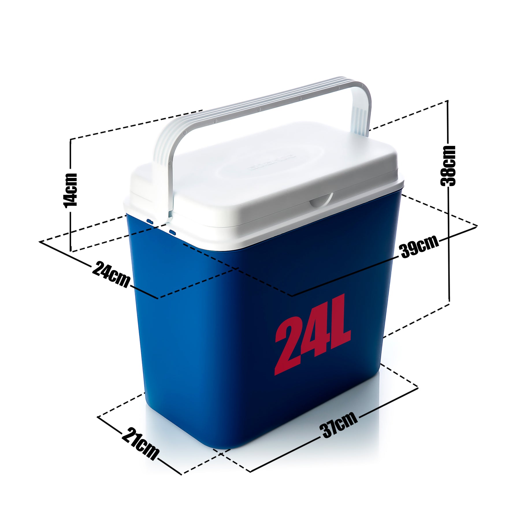 BigDean Küche & Vorrat Kühlbox 24 Liter blau/weiß 14 Std
