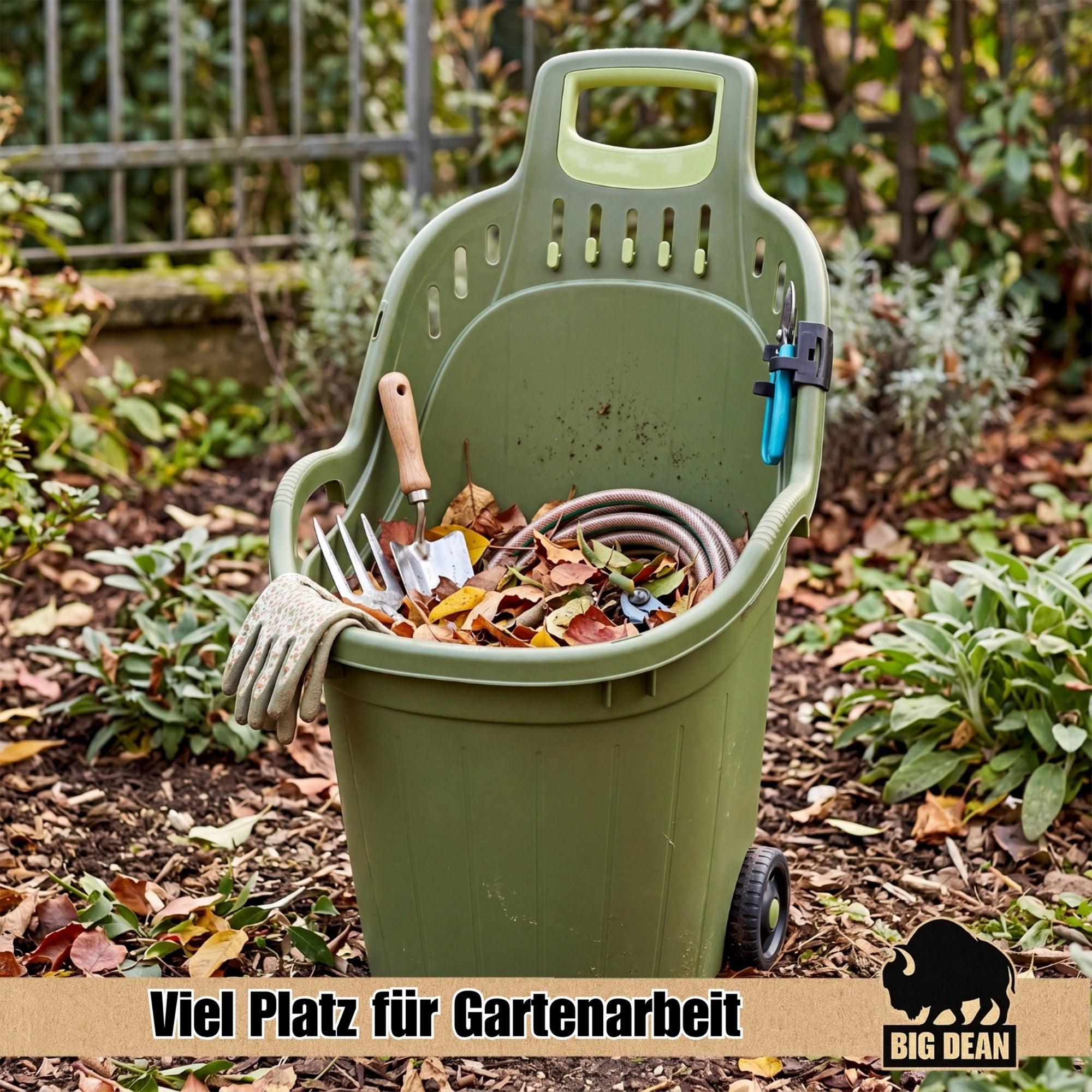 BigDean Garten & Außenbereich Gartentrolley 50L 60kg
