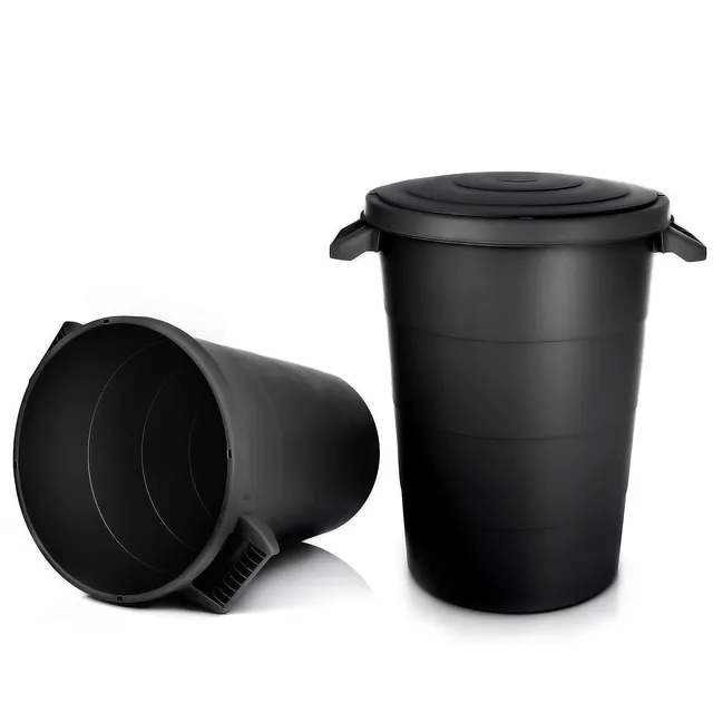 BigDean Haushalt & Alltag Universaltonne 80 Liter schwarz 2er wetterfest