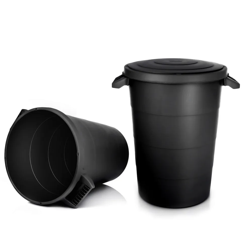 BigDean Haushalt & Alltag Universaltonne 80 Liter schwarz 2er wetterfest