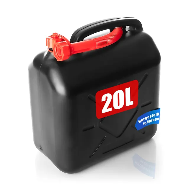 BigDean Benzinkanister 20L mit Ausgießer UN-Zulassung schwarz