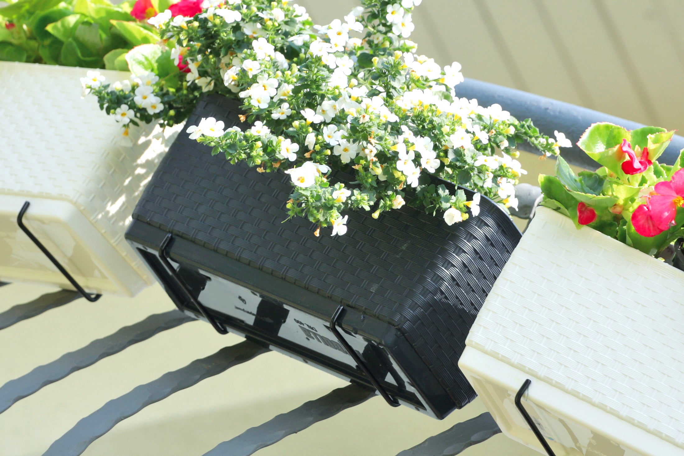 BigDean Blumenkasten 49 cm Anthrazit 12 L mit Bewässerung